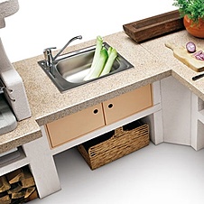 Барбекю MALIBU 2 модуль РАКОВИНА (PALAZZETTI)