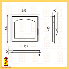 Дверь каминная ДК555-1А