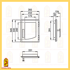 Дверь печная    ДВ285-1П