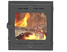 Дверка топочная герм. "Кижи -2"крашеная со стеклом ДТГ-8БС