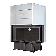 Каминная топка ДЕЛЬТА 800L Black угловая