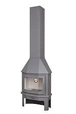 Камин Мюнхен Пристенно-угловой (черный/графит)