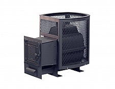 Печь для бани чугунная Сибирь 24 с чугунной дверцей Сетка