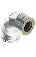 Сэндвич Отвод 90° Оцинковка 0,5/ Нержавейка AISI-430 0.5мм