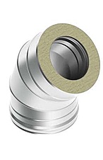 Сэндвич Отвод 45° Оцинковка 0,5/ Нержавейка AISI-430 0.8мм