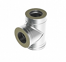 Сэндвич тройник 90° Оцинковка 0,5 / Нержавейка AISI-430 0,5мм