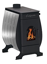 Печь воздухогрейная Сибирячка-12 с кожухом из нержавеющей стали