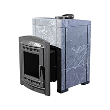 Чугунная банная печь Атмосфера L в облицовке ТАЛЬКОХЛОРИТ