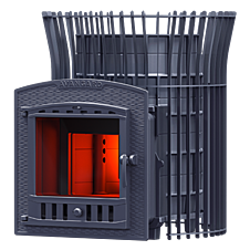 Банная чугунная печь Гефест AVANGARD 24 (П2) сетка Тюльпан