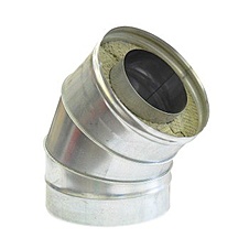 Сэндвич Отвод 45° Оцинковка 0,5/ Нержавейка AISI-430 0.8мм