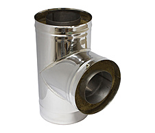 Сэндвич тройник 90° Нержавейка AISI-430 0,5мм/0,5мм