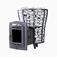 Чугунная банная печь Атмосфера V сетка нержавейка