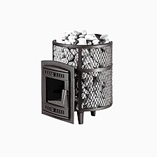 Чугунная банная печь Атмосфера М с сеткой 