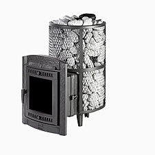 Чугунная банная печь Атмосфера XL+ сетка нержавейка
