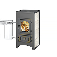 Печь-Камин ВЕЗУВИЙ ПК-01 (270) с плитой и теплообменником