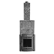 Чугунная банная печь Атмосфера XL в облицовке Империя Пироксенит Элит (комплект)