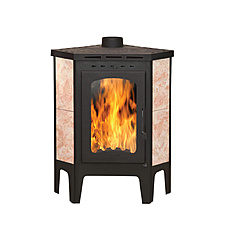 Печь-камин Бавария угловая с плитой